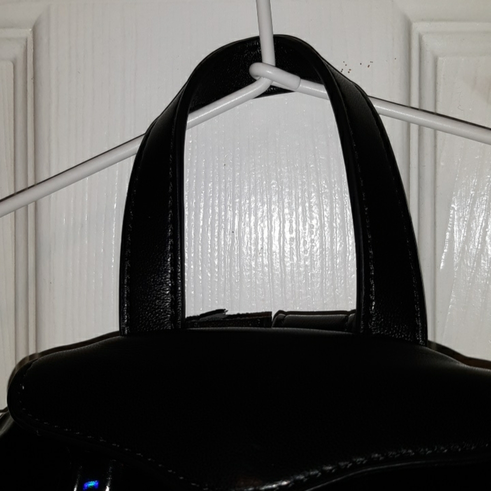 Rebecca Minkoff "Julian" Holographic Black/Black Nylon Medium Zip Backpack - Picture 10 of 17